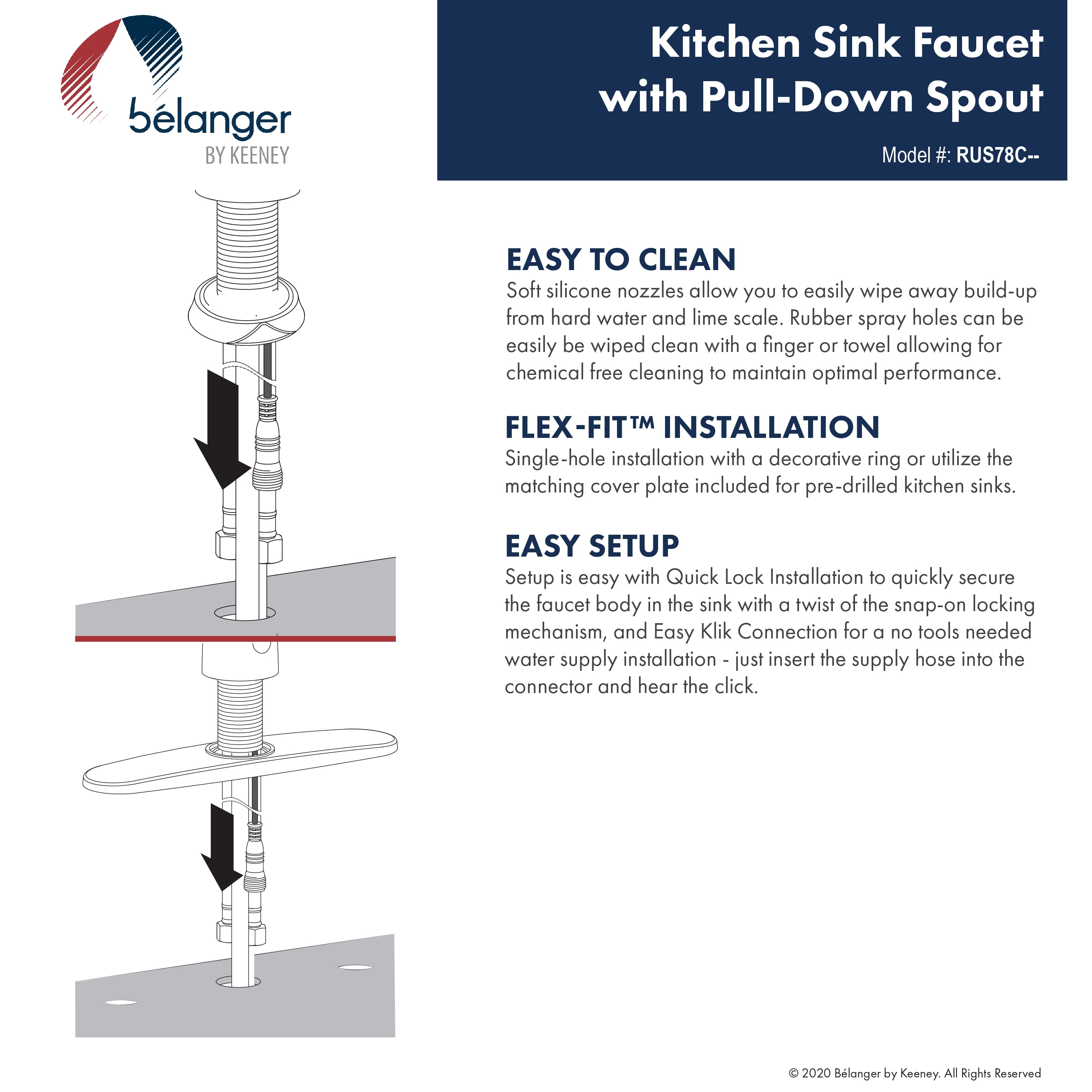 Belanger RUS78CORB Single Handle Pull-Down Kitchen Faucet, Oil Rubbed Bronze