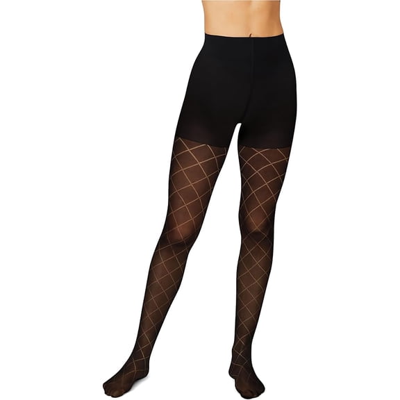 Women's Hanes® Diamond Outline Control Top Tights HG0017 Color: Black Size: XX LARGE