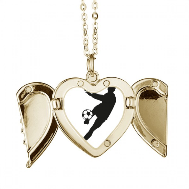 Sports football soccer silueta Collar colgante en forma de melocotón con alas Unbranded M