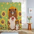 thumbnail image 2 of Bathroom Shower Curtain Japanese Cat Pastoral Sunflower Waterproof Shower Curtains with Hooks, Cartoon Flower on Green Bath Curtains Bathtub Curtain Home Decor 60x72in, 2 of 9
