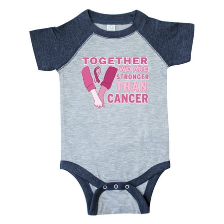 

Inktastic Together We Are Stronger Than Cancer with Hands and Ribbon Gift Baby Boy or Baby Girl Bodysuit