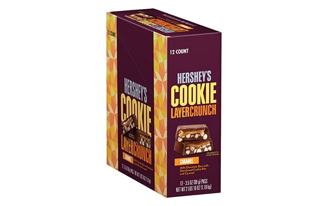 HERSHEY'S Cookie Layer Crunch Caramel with Shortbread Cookie Bits Bar, 3.5 oz, 4 Count by Hershey's
