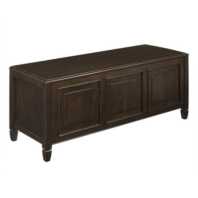 Connaught Coffre-Banc de Rangement Traditionnel en Bois Massif de 51 Pouces de Large, Brun Foncé