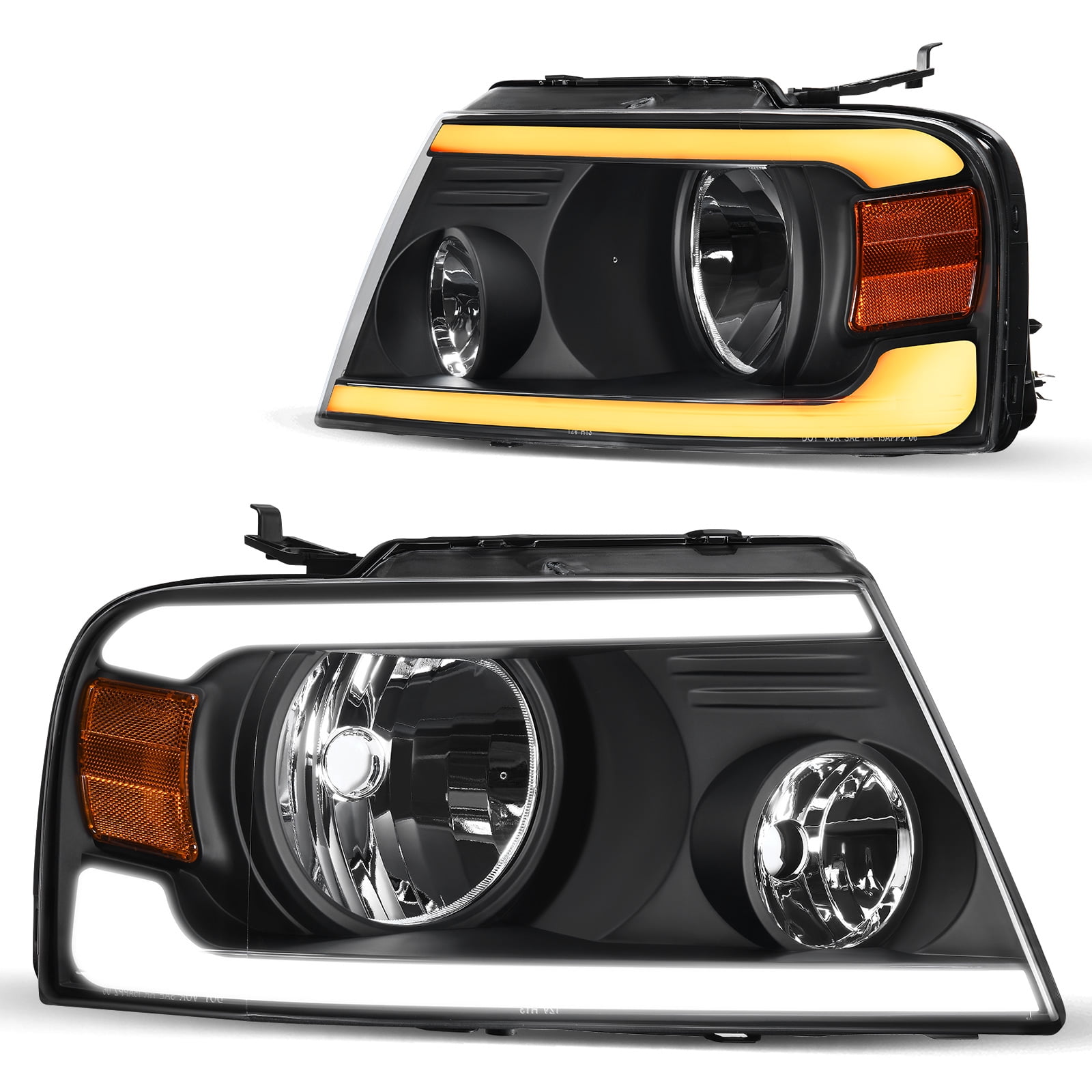 RVNI For 2004-2008 Ford F150 F-150/06-08 Lincoln Mark LT LED DRL Sequential Headlight