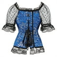 thumbnail image 3 of Grebrafan Corset Gothic Punk Bustier Women Off Shoulder Light Blue 5XL, 3 of 5