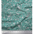 thumbnail image 1 of Soimoi Modal Satin Fabric Leaves,Floral & Paisley Block Print Fabric by The Yard 42 Inch Wide, 1 of 3