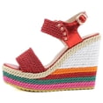 thumbnail image 5 of SACFOF Womens Wedge Sandals Ankle Strap Espadrille Wedge Heels Sandals Peep Toe Gladiator Platform Casual Dressy Sandals, 5 of 6