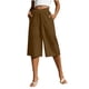 thumbnail image 1 of Pantalones de Pierna Recta de Lino para Mujeres Verano Suelto Color Sólido Cintura Elástica con Bolsillos Pantalones de Pierna Recta Casual, 1 of 6