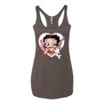 thumbnail image 2 of Wild Bobby Betty Boop Heart Blowing Kiss Dog Betty Boop Tri-Blend Racerback Tank Top, Brown, Small, 2 of 5