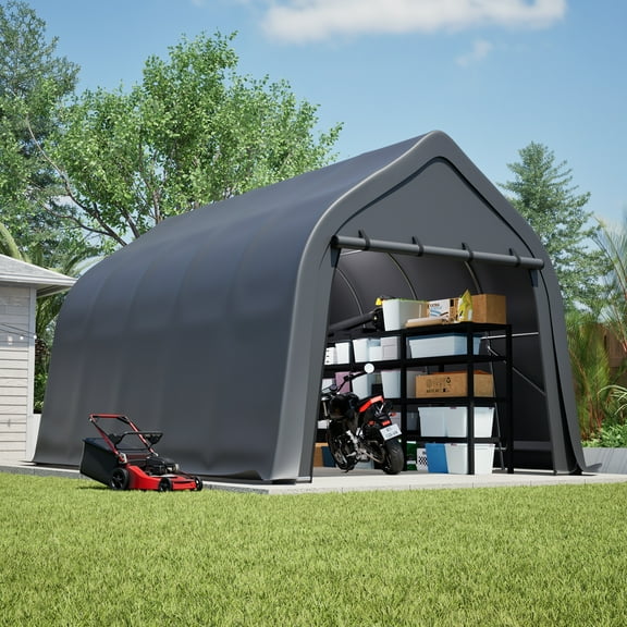 13x20 FT Heavy Duty Carport Canopy - Commercial Grade Portable Garage with Steel Frame, Waterproof Cover, Wind & Snow Resistant Outdoor Shelter for Trucks, Cars, Boats