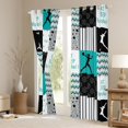 thumbnail image 3 of Castle Fairy Gamer Volleyball Girl Black Out Curtains,Lattice Stripes Curtains Pack of 2 (42x63 Each),Sport Theme Bedroom Curtains,Geometric Room Decor, 3 of 6