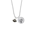thumbnail image 2 of Delight Jewelry Silvertone Mini Enamel Football Silvertone Script Initial Disc - P - Charm Necklace, 20"+3", 2 of 4