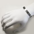 thumbnail image 3 of EDFORCE Stainless Steel Black Rubber Silicone Silver-Tone Men's Bracelet, 3 of 4