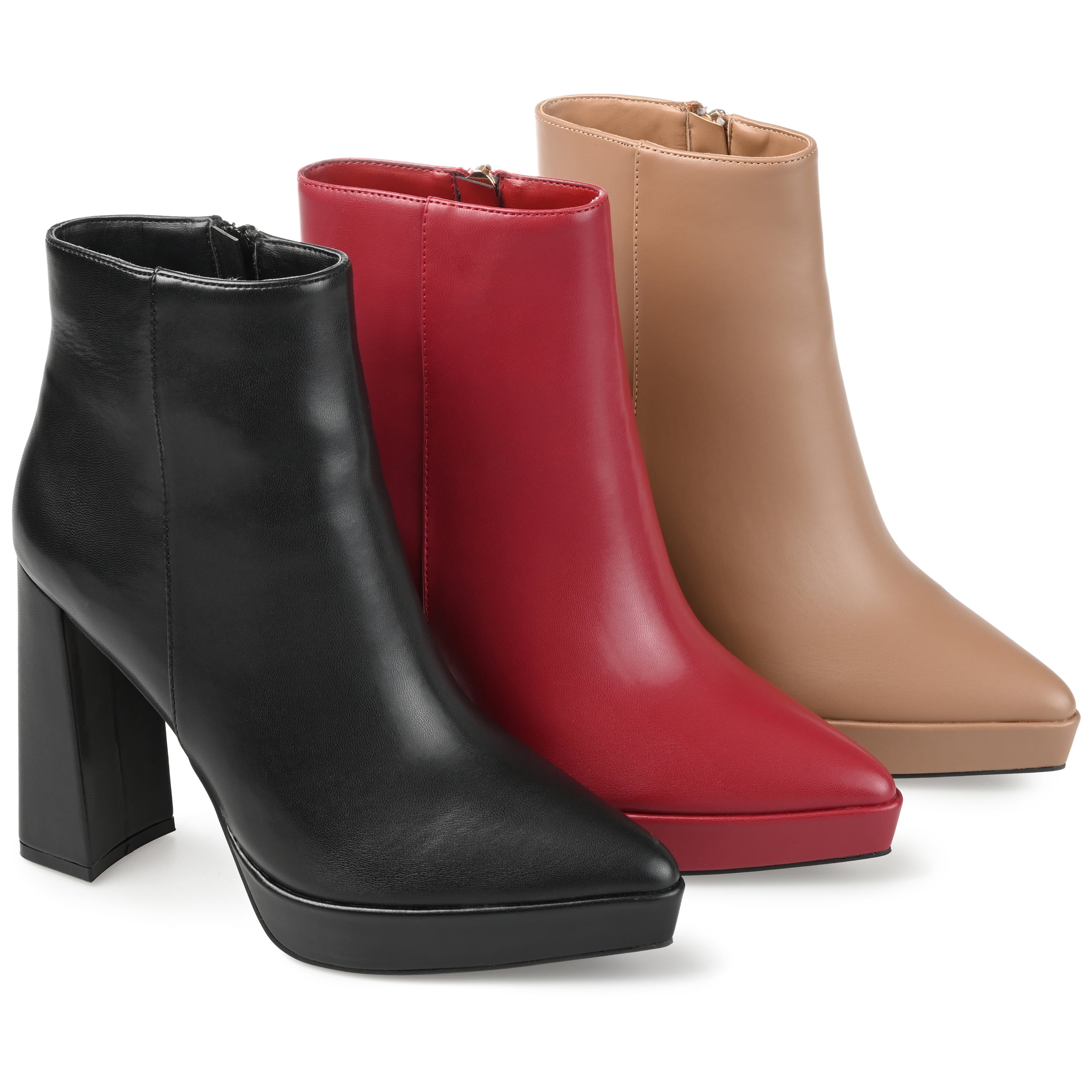Journee Collection Womens Marnnie Pointed Toe Platform Ankle Booties