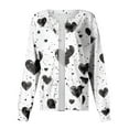 thumbnail image 3 of UoCefik Valentines Womens Scrub Jackets Stretch Cute Heart Print Snap Front Nursing Working Uniform Casual Crewneck Long Sleeve Scrub Tops with Pockets Light Gray 5XL, 3 of 4
