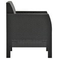 thumbnail image 6 of vidaXL 3 Piece Patio Lounge Set with Cushions PP Rattan Anthracite, 6 of 7
