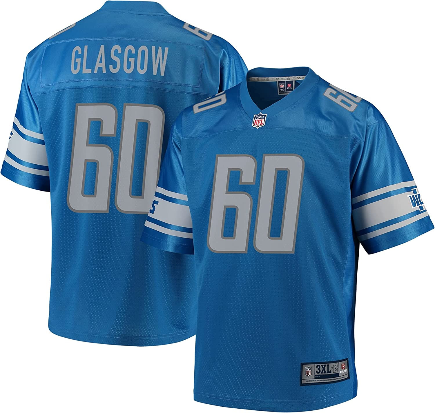 NFL_PRO LINE Men's Graham Glasgow Blue Detroit Lions_ Big & Tall_ Player  Jersey(Custom Made) 