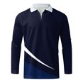 thumbnail image 4 of Vedolay Men's Fashion Polo Shirts 2023 Casual Print Button Up Shirts Tops Navy,2XL, 4 of 5