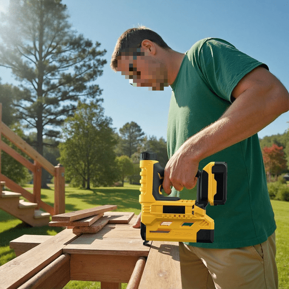 2-in-1 Cordless 18GA Brad Nailer & 1/4 Crown Stapler Compatible with DeWALT 20V MAX Battery (Tool Only) - Lightweight, 1600 Nails/Staples Included for DIY, Upholstery & Home Renovation