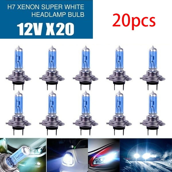 20PCS H7 12V 55W 100 W Bombilla de luz de faro delantero de coche halógeno Super brillante Accesorio de coche Muyoka Hogar