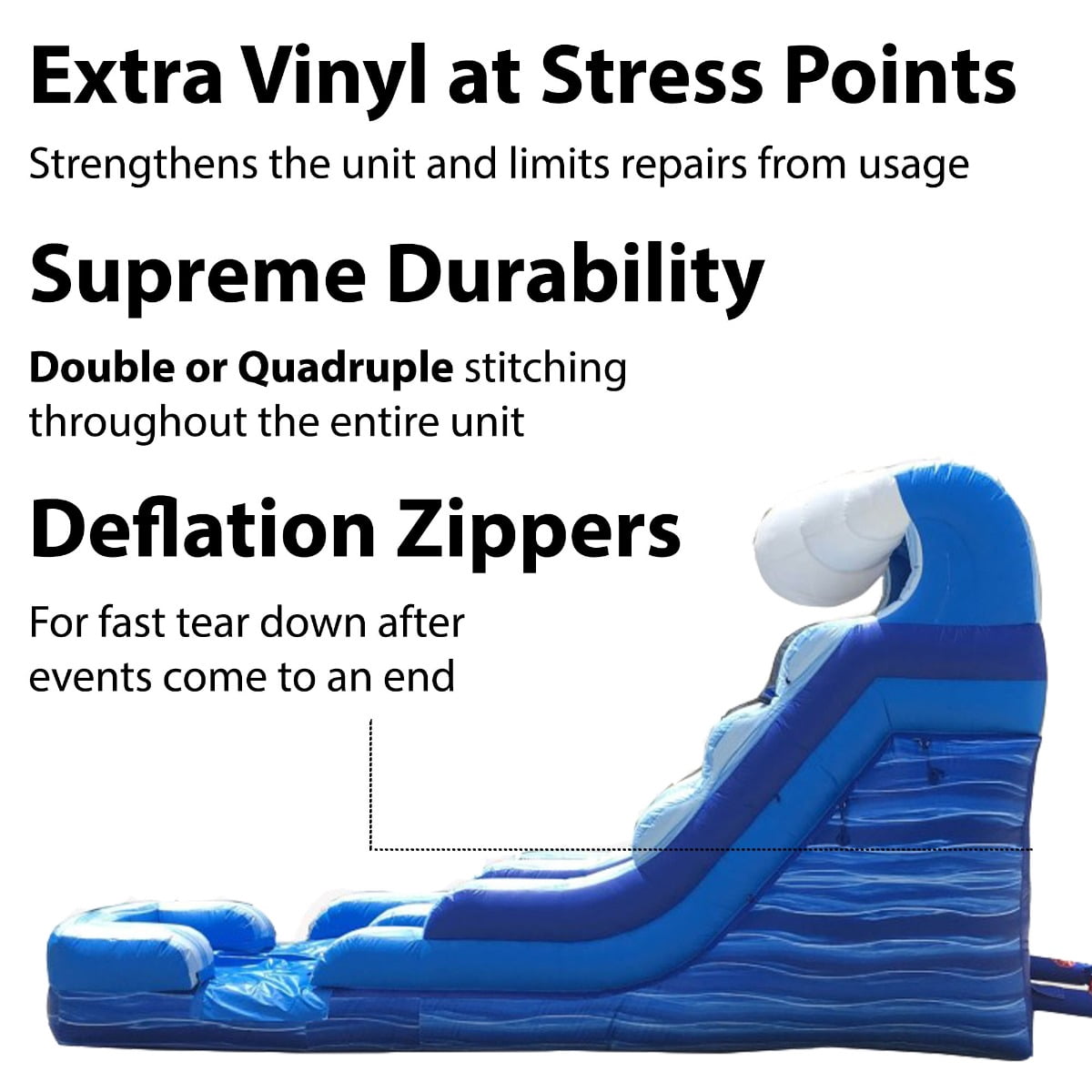 TentandTable Commercial Inflatable Water Slide, Tidal Wave with Blower, 15 Ft
