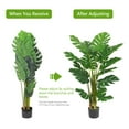 thumbnail image 4 of Tripumer Artificial Monstera Plant 4ft Tall Simulation Swiss Cheese Floor Planter 10pcs Decorative Loose Leaves Green Plant with Black Pot for Living Room, Office, Indoor and Outdoor Decoration, 4 of 10