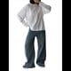 thumbnail image 3 of Camisetas de Larga Extragrandes para Mujer, Camisetas Básicas de Cuello Redondo, Tops de Otoño, Ropa Informal de Entrenamiento Y2K. L, 3 of 10