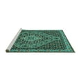 thumbnail image 2 of Ahgly Company Machine Washable Indoor Square Persian Turquoise Blue Traditional Area Rugs, 8' Square, 2 of 4