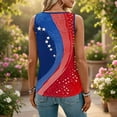 thumbnail image 4 of GERsome 4th of July Tank Tops Women's V-Neck Loose Fit Sleeveless Patriotic Summer T-Shirts Size S, 4 of 7