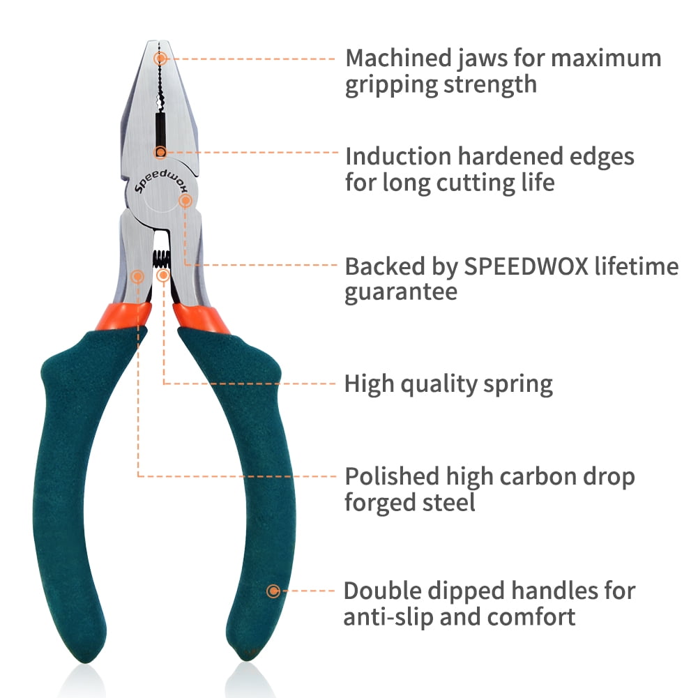 SPEEDWOX Mini Lineman's Pliers Thin Precision Jewelry Wire Cutters 4.5 inch Multi Use Combination Pliers Convex Shoulder Small Side Cutters Micro Fine