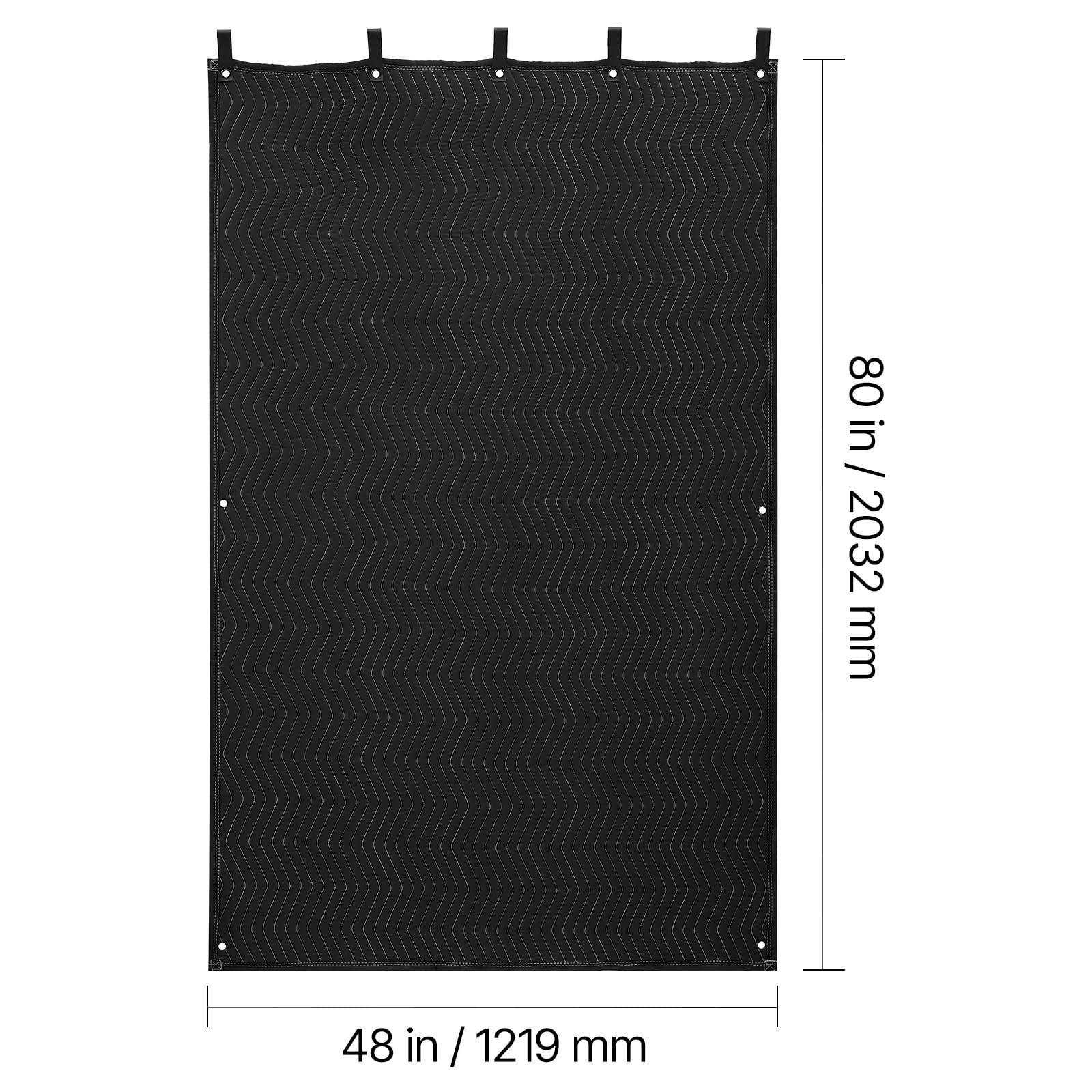 VEVOR Sound Dampening Blankets, Soundproof Curtains with 80 x 48 in, Soundproof Blanket with Grommets, Studio Grommeted Blanket, for Window, Door, Light Blocker, Music Recording, Black