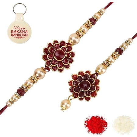 Brother Rakhi with Greeting Card | Rakhi Gifts for Brother, Sister, Bhaiya, Bhabhi for Indian Raksha Bandhan Festival (B2B2K)