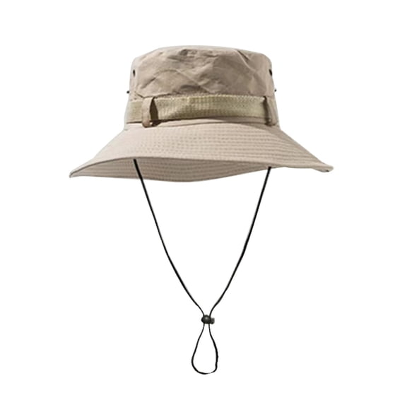 Outdoor Wide Brim Boonie Hat Adjustable Chin Strap Sun Protection Hat for Hiking Fishing Camping