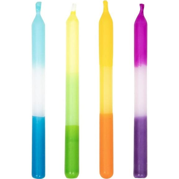 Multi Color Striped 2.5-Inch Candles 20 Per Pack
