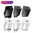 thumbnail image 1 of Cargador de carga rápida QC3.0 5V3A Cabezal de carga para teléfono móvil estándar europeo y americano británico Adaptador de viaje de alta potencia de 15 W, 1 of 5
