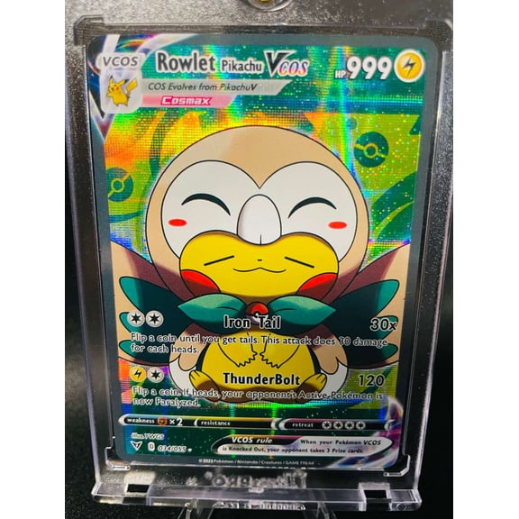 Collectible 2026 Pokémon Rowlet Pikachu Vcos FA Rare Holo #34/55 Trading Card