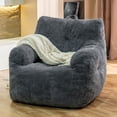 thumbnail image 3 of MIERES Small Bean Bag Chair for Adults & Kids, Giant Bean Bag Couch, Comfy Reading Chair with Armrests, Soft Cozy Chair for Bedroom, Lounge Sofa for Gaming, Napping & Relaxing, Gray, 3 of 9