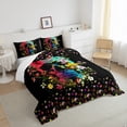 thumbnail image 3 of jejeloiu Colorful Cute Flowers Queen Comforter Set,Gothic Skull Bedding Sets,Happy Velantine'S Day Bedding Comforter Set For Men Women,Breathable Home Decor,3pcs, 3 of 8