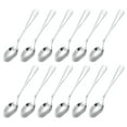 thumbnail image 1 of Unique Bargains 12Pack 5' Stainless Steel Soup Spoon Tea Spoons Squared Edge Dinner Spoons Silver, 1 of 4