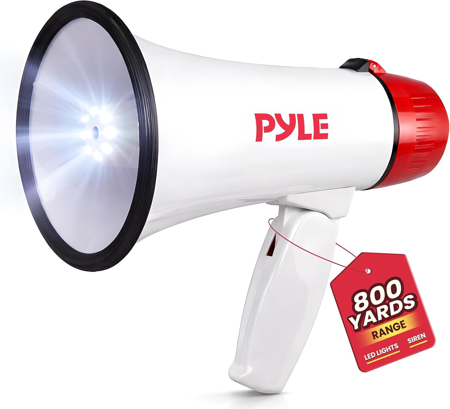 Croove Portable Handheld Bullhorn with Siren, 30-Watt, Up to 800
