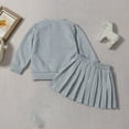 thumbnail image 3 of Mnyotv Long Sleeve Bow Embroidery Sweater Top Short Skirt Kids Fall Outfits Sweet Clothes for Girls Size 12-18Months, 3 of 5