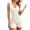 thumbnail image 3 of Coduop Women Sleeveless Yoga Playsuits High Waist Short Jumpsuit Workout Ribbed Bodysuit, 3 of 8
