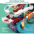 thumbnail image 5 of JoyStone Dinosaur Race Track Playset for Kids Boys, Race Car Track Toys with 4 Mini Cars & 4 Dino, Adventure Toy Vehicle Playset for 3-5 Years Old, Blue, 5 of 11