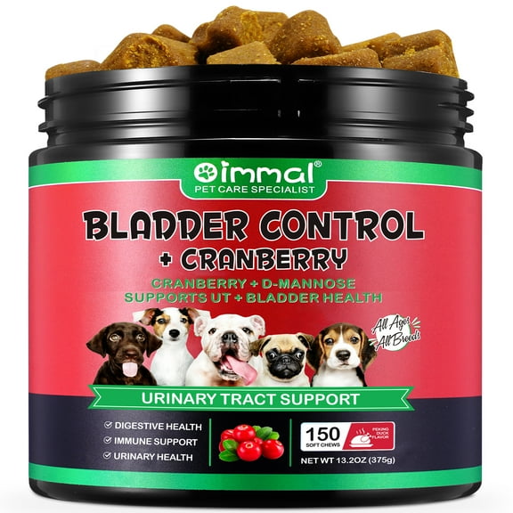 Petpya Urinary Tract for Dogs Cranberry Chews Bladder Support with D-Mannose & Cranberry – Duck Flavor Soft Chews – Promote Healthy UT Function – 150 Dog Treats