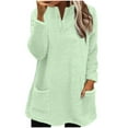 thumbnail image 1 of Birdeem Womens Round- Neck and Winter Loose Solid Pocket Warm Long Sleeve Tops, 1 of 1