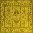 thumbnail image 1 of Ahgly Company Indoor Square Oriental Yellow Industrial Area Rugs, 4' Square, 1 of 4