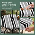 thumbnail image 5 of Round Outdoor Tablecloth with Umbrella Hole and Zipper, Black Grey Stripes Tablecloth with Elastic Waterproof, Simple Striped Lines Minimalist Modern Patio Table Covers for 45" - 54" Pool Tables, 5 of 9