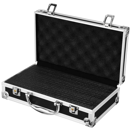 KAKOWELY Portable Black Toolbox Aluminum Alloy Storage Case with Lock