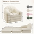thumbnail image 6 of Yaheetech 2-in-1 Convertible Chair Bed Folding Sleep Chair Chenille Couch with Armrests Plush Bean Bag Chair for Living Room, Beige, 6 of 7