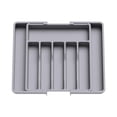 thumbnail image 1 of Organizador de cubiertos de ayuda de cocina: organizador de cajones de cocina expandible, organizador de utensilios ajustable, organizador de cajones de cubiertos para tenedores, cuchillos, 1 of 2